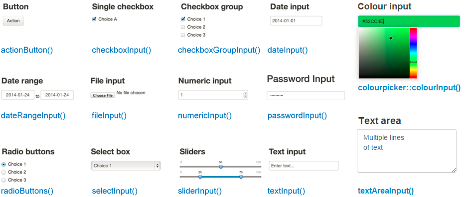 Example of Shiny inputs